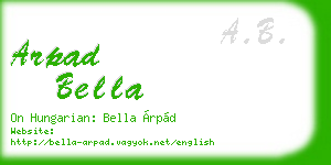 arpad bella business card